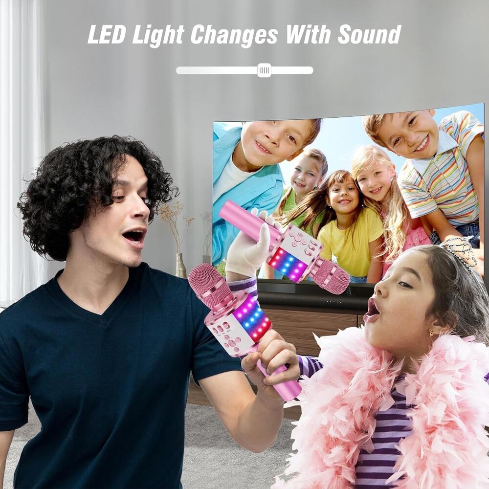 BONAOK Karaoke Microphone For Kids & Adults - Bluetooth Microphones Singing Mic - Picture 9 of 14